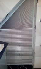 Faltstore Plissee Luxaflex Teba grau Schrägrollo 45 Grad Sonnenschutz gebraucht