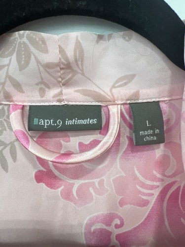 Apt 9 Intimates Floral Satin Robe Nightgown Set Womens M/L Lace Trim Sleepwear - Picture 5 of 14