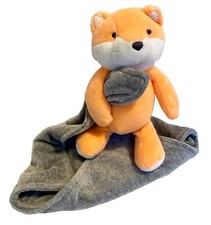 Carters Fox Lovey Orange Gray Security Baby Blanket Rattle 2014