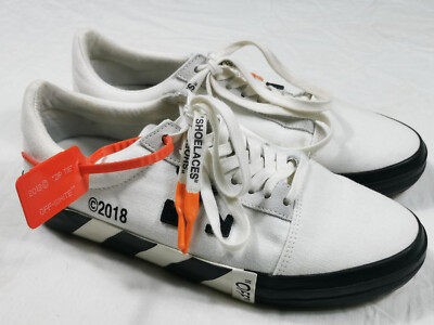 Off-White Sneakers Low Top Vulcanized White Canvas RARE 42