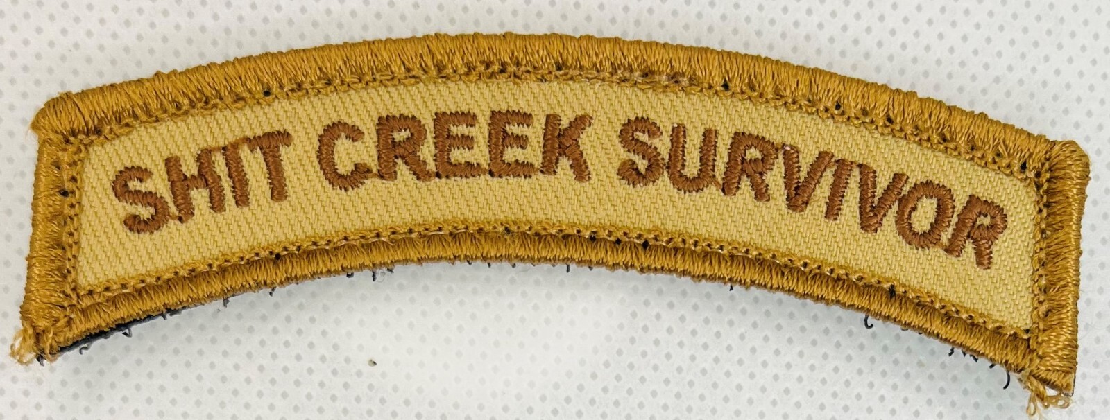 Survivor Desert Camo Rocker Tab Tactical Patch Brown Trim Embroidered