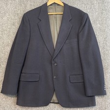 Vintage 80s CLUB ROOOM Blazer Mens 44R 100 Camel Hair Classic Sport Coat Blue
