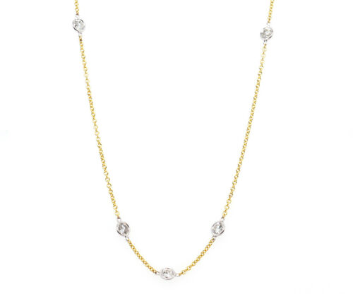 New 2.68ctw Diamond By The Yard Station Necklace in 14K - Picture 1 of 3