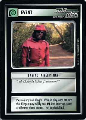 Star Trek CCG I Am Not a Merry Man! Near-Mint/NM Rare   Q-Continuum 1996