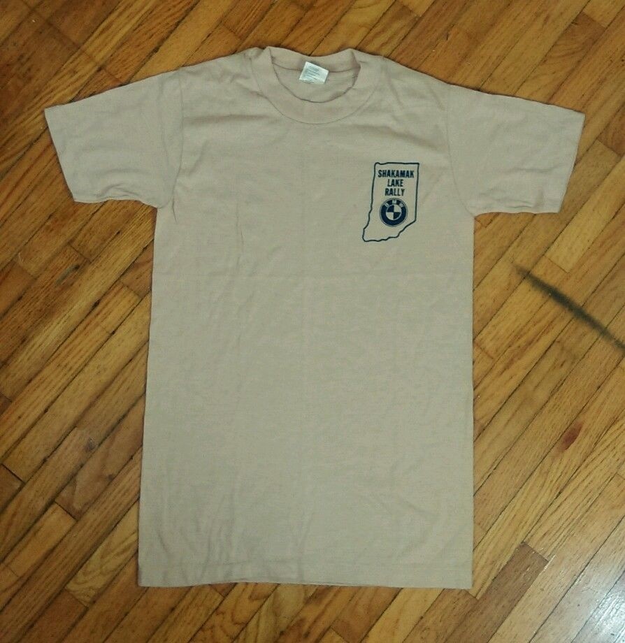 NOS Vintage 80s Shakamak BMW Motorcycle Rally T Shirt Indiana 