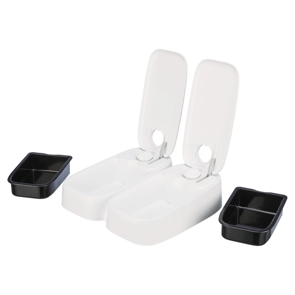 Trixie Futterautomat TX2 für Hunde & Katzen, 2 x 300 ml, weiß, 48h Timer - Bild 4 von 4