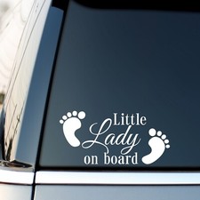 Little Lady On Board Car Sticker Child Baby On Board Window Bumper Decal