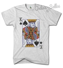 King of Spades Mens Card tshirt Blackjack Winner Holiday top Casino Gambling