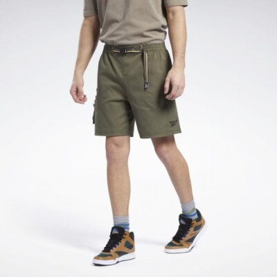REEBOK Men's Khaki Green Classic Camping Shorts Size XS BNWT