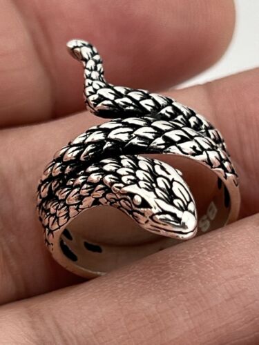 Cobra 925 Sterling Silver Men's Ring Size: 8