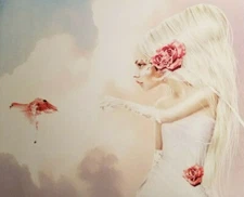 Beth Spencer "DELICATE MATERIAL" Neo-Surrealist Art Print White Gothic Woman 