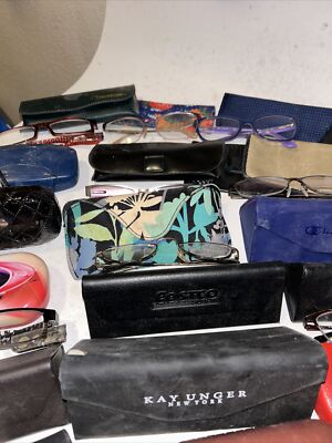 Designer Lot of 18 Eyeglass Sunglass Cases Hard and Soft Amazon.com: 18 Grids Glasses Storage Box, Eyewear Display  main image 3