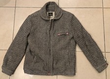 Vtg Marlboro Women's Italy Canada Black White Wool Sherpa Lined Jacket Size S M
