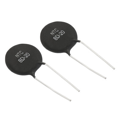 NTC Thermistors Resistors, 2Pcs 8 Ohm NTC 8 D-20 Temperature Sensor