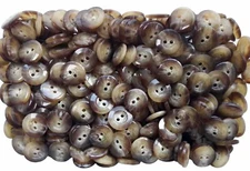 15mm 24L Light Brown Beige Animal Swirl Polished 2 Hole Button Buttons (Z130)