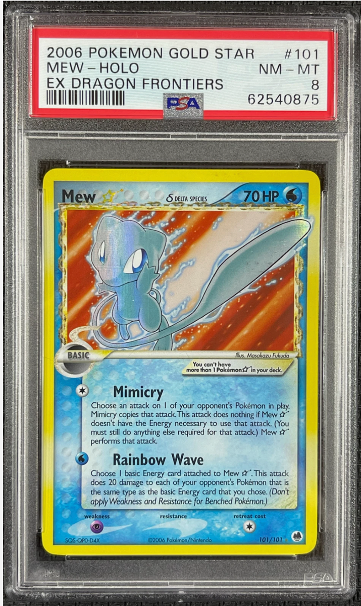 Pokemon Mew Gold Star EX Dragon Frontiers Ultra Rare Holo #101 PSA