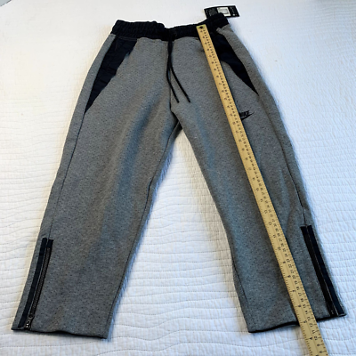 NIKE Womens Sportswear Tech Fleece Crop Pants XS Grey BLK Pockets