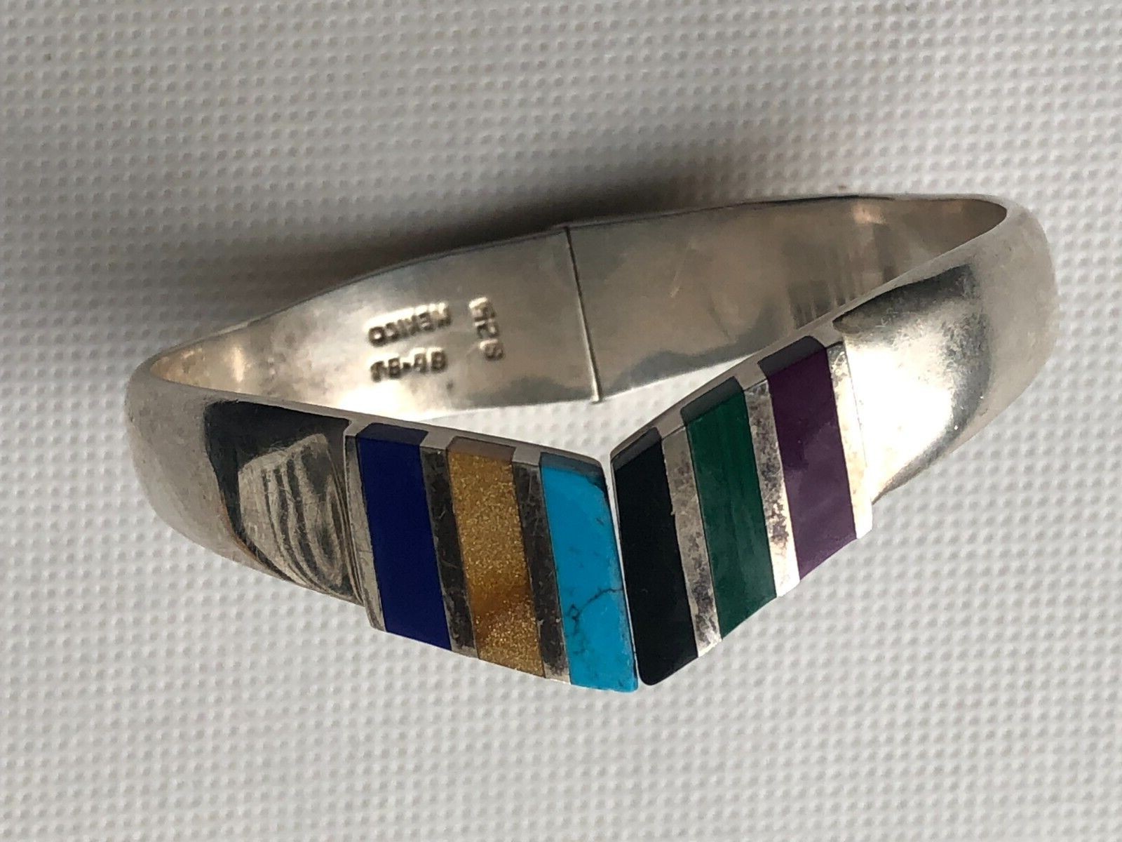 Solid 64.7G Mexico 925 Sterling Silver Turquoise … - image 16