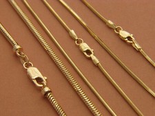 Solid 14K Gold Snake Necklace 3 widths to choose from  real 14k gold chains 