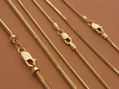 Solid 14K Gold Snake Necklace 3 widths to choose from **real 14k gold chains** - Picture 1 of 7