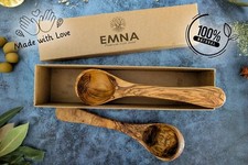 EMNA - 2er Set Schöpf-Löffel aus Oliven-Holz Suppen-Kelle Schöpfer Geschenkidee
