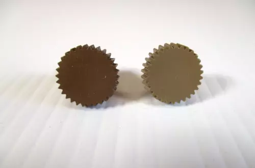 Pair of Vintage Radio Knobs Light Brown Plastic  Knobs