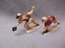 2 VINTAGE PLASTIC BASEBALL PLAYER PITCHER RED JERSEY HONG KONG COLLECTIBLE