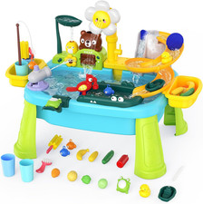 Water Table for Toddlers 1-3, Outdoor Toys for Kids Ages 4-8 with Pump, Kitchen
