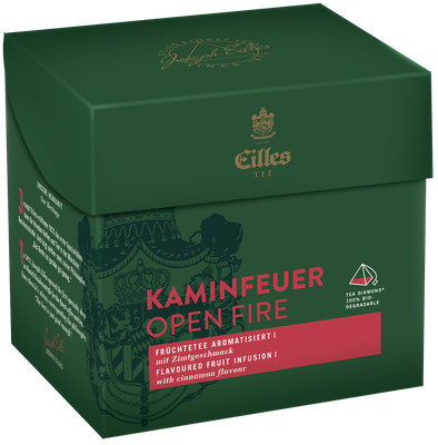 EILLES TEE Tea Diamond KAMINFEUER im Pyramidenbeutel, 10x20er Box