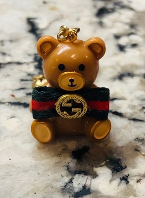 Adorable Gucci Little Web Bow GG Teddybear Angry Cat Daisy Keychain bag charm