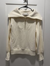 Varley Ivory 1/2 Zip High Neck Knit Pullover Sweatshirt Women's XS