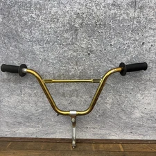 Vintage Wald Gold BMX Handlebars Box Bar Stem Old School 70s 80s Gooseneck 25C