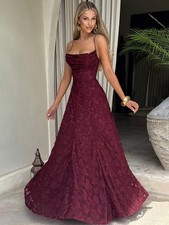 Backless Sexy Maxi Dress Spaghetti Strap Off-shoulder Sleeveless Lace-up Dress