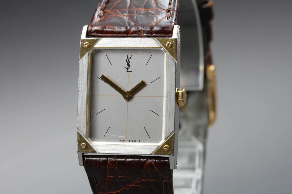J. Laurent Vtg Cable Hinge Watch-Working! Graphic YSL Unisex classic from the late 80s. Clean lines  main image 2