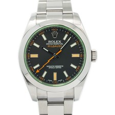 Rolex Milgauss 116400GV SS Oyster Green Crystal Black Dial Auto Men Watch 40mm 2