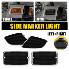 For 97-06 Jeep Wrangler Smoke TJ Bumper Signal Marker +Side Light Housing Set 4x