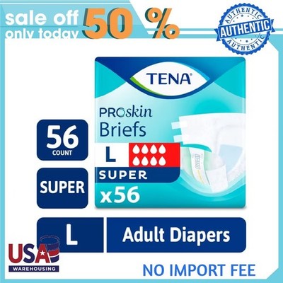 TENA ProSkin Unisex Adult Diapers, Maximum Absorbency, Large, 56 Count