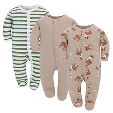3pcs Baby Jumpsuit Long Sleeve Romper Cotton 3-9-12 Months