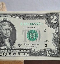 2017 $2 TWO DOLLARS BILL STAR NOTE LOW SERIAL NUMBER UNCIRCULATED 