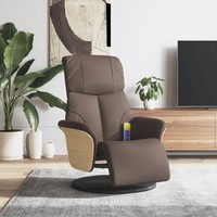 Massagesessel Kunstleder Braun Mit FußTeil Relaxsessel Elektrisch Klappbar
