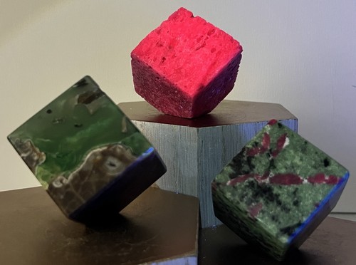 UV Reactive 3 Piece Cube Set - Volcano Agate, Ruby Zoisite, & Honeycomb ...