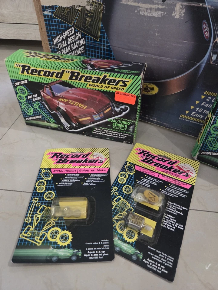 Vintage 80s Record Breakers World of Speed 1989 Collection Track Cars - Image 4 of 4