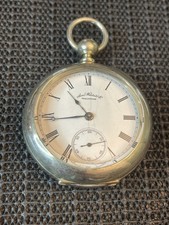 1887 Waltham Pocket Watch Wm Ellery 18s 11j Key Wind Silverode Case Runs