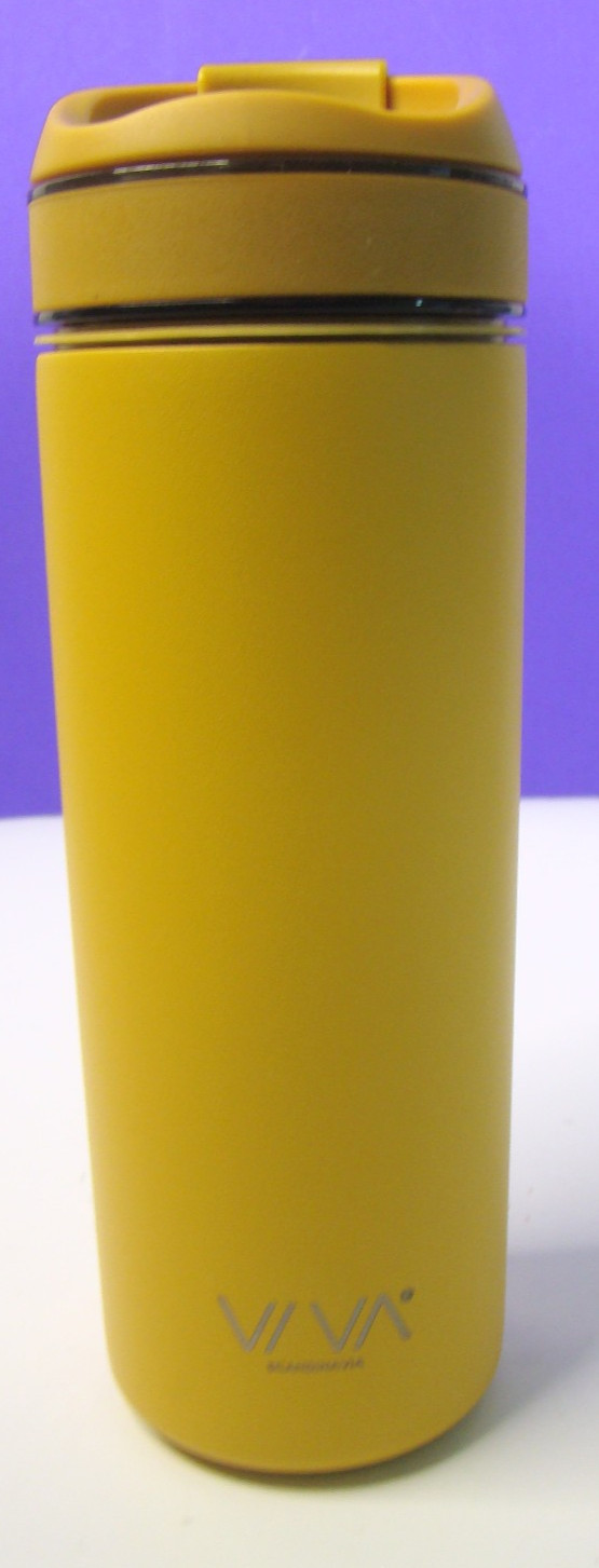 Viva Mustard Insulated Tea & Coffee Mug. Travel French Press