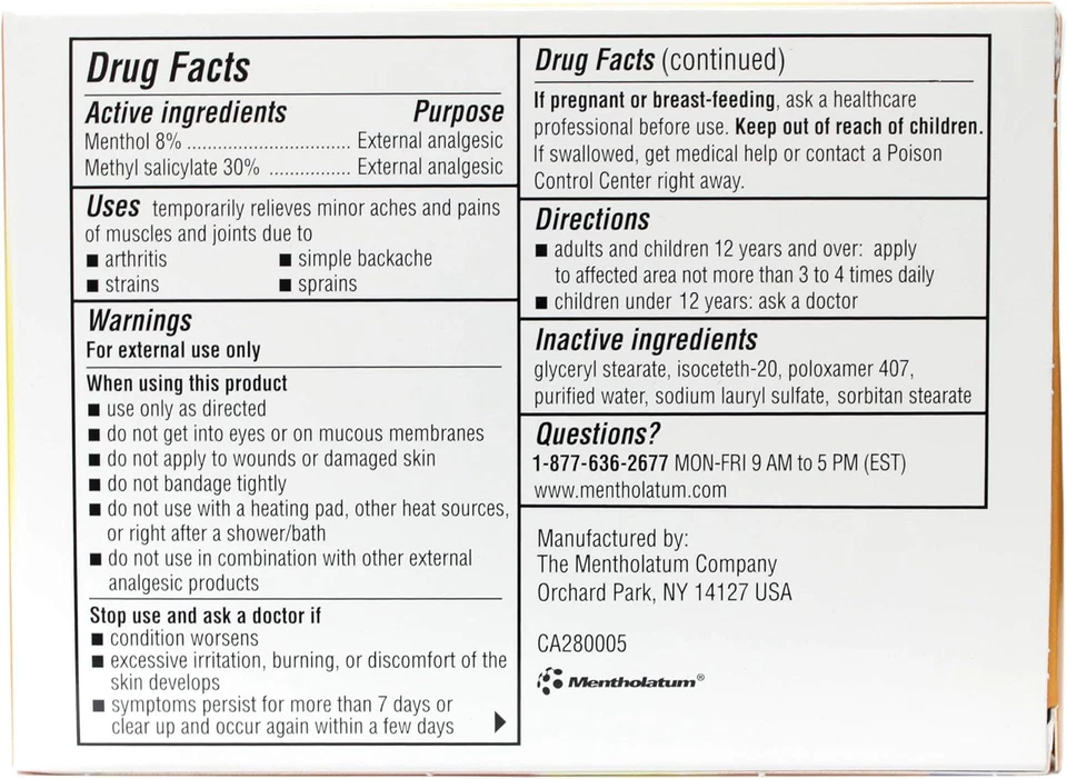 Frote para aliviar el dolor de calentamiento profundo mentolatum 2 x 2 onzas (paquete de valor de 5) Foto 2 de 4