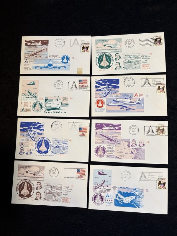 NASA Commemorative Envelopes 1970s Era 8 Total Space Shuttle Covers Vintage Lot