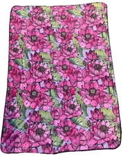 Pink Lotus Flower Cozy Fleece Blanket Zen Spiritual Boho Bohemian Lightweight