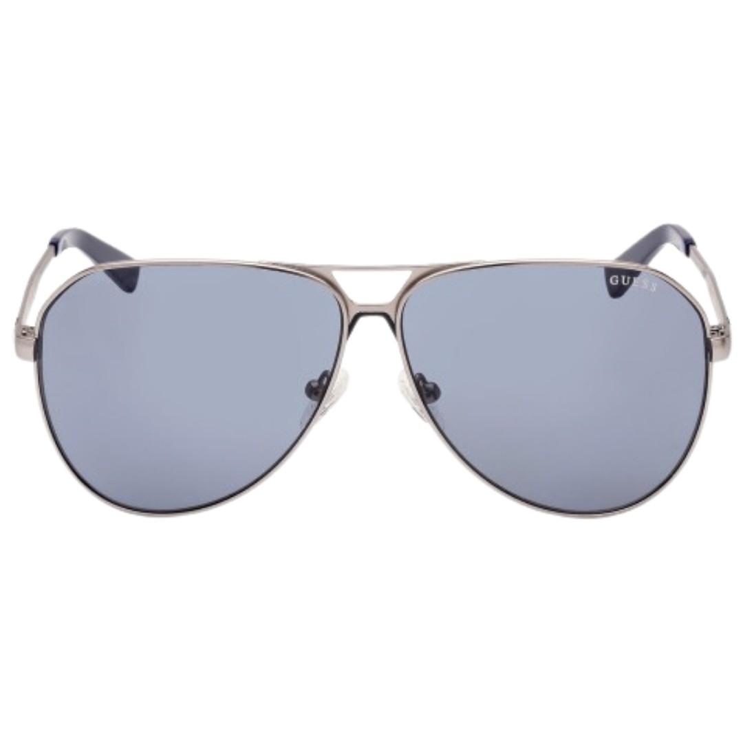 Guess Blue Lens Matte Gunmetal Silver Sunglasses 14390₽