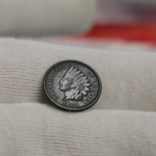 1864 US Indian Cent Bronze Fine (Dark, Corrosion)