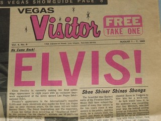 Aug 1 7 1969 Elvis Las Vegas "Showroom International" Vegas Visitor Show Guide